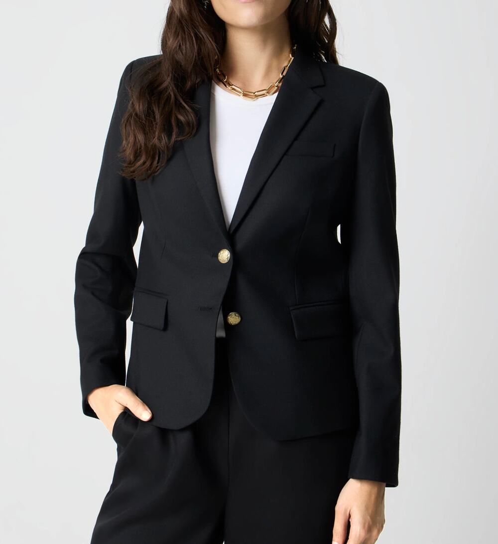 J. Crew Schoolboy Wool Blend Double Button Blazer Jacket Black 8